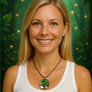 Elegant Green Tree Pendant Necklace